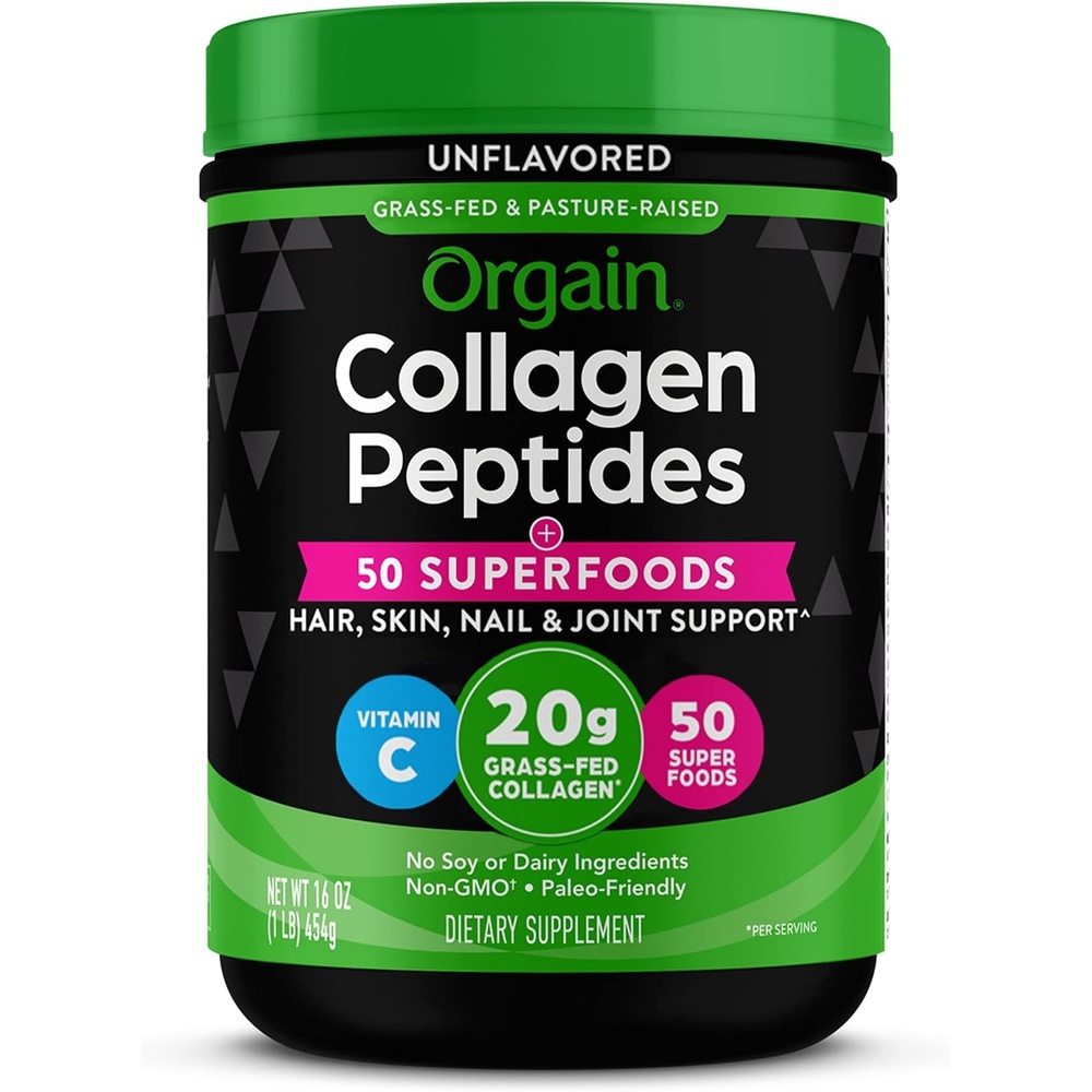 image:imageOrgain Hydrolyzed Collagen Peptides Powder For Women amp Men 20g Grass Fed Collagen Unflavored Hair Skin Nail amp Joint Support Supplement Paleo amp Keto NonGMO Type I and III 1lbCollagen Superfoods