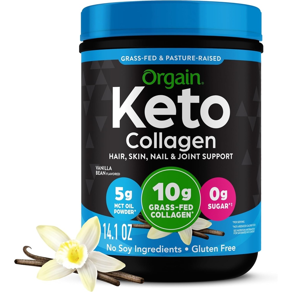 image:imageOrgain Keto Collagen Protein Powder Chocolate 10g Grass Fed Hydrolyzed Collagen Peptides for Women amp Men Type I amp III 5g MCT Oil Hair Skin Nail amp Joint Support NonGMO Gluten Free 088lbVanilla