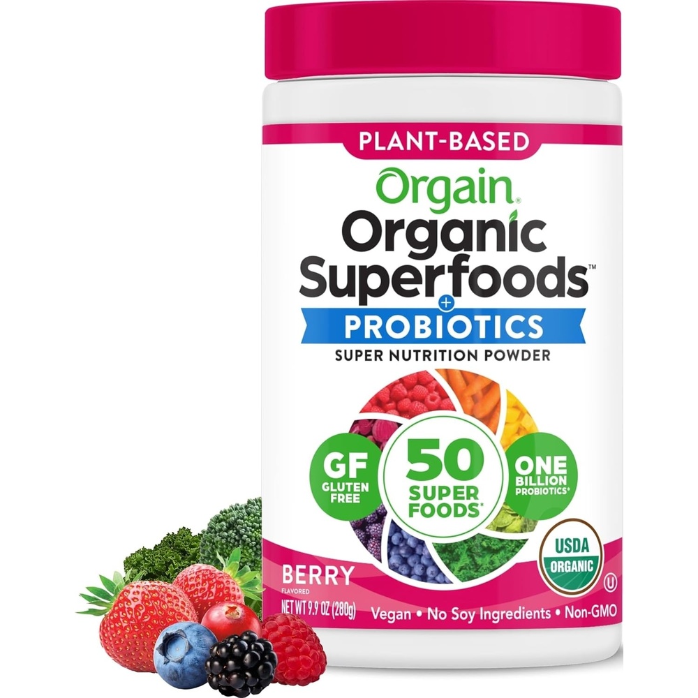 image:imageOrgain Organic Greens Powder 50 Superfoods Probiotics Berry 062 lbBerry