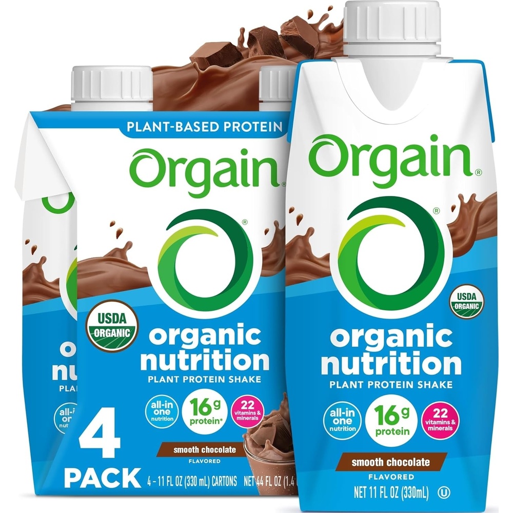 image:imageOrgain Organic Nutritional Vegan 16g Protein Shake Chocolate 11 oz 12pkChocolate