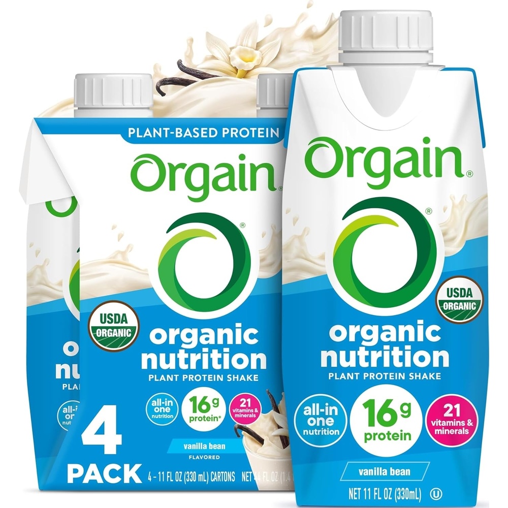 image:imageOrgain Organic Nutritional Vegan 16g Protein Shake Chocolate 11 oz 12pkVanilla