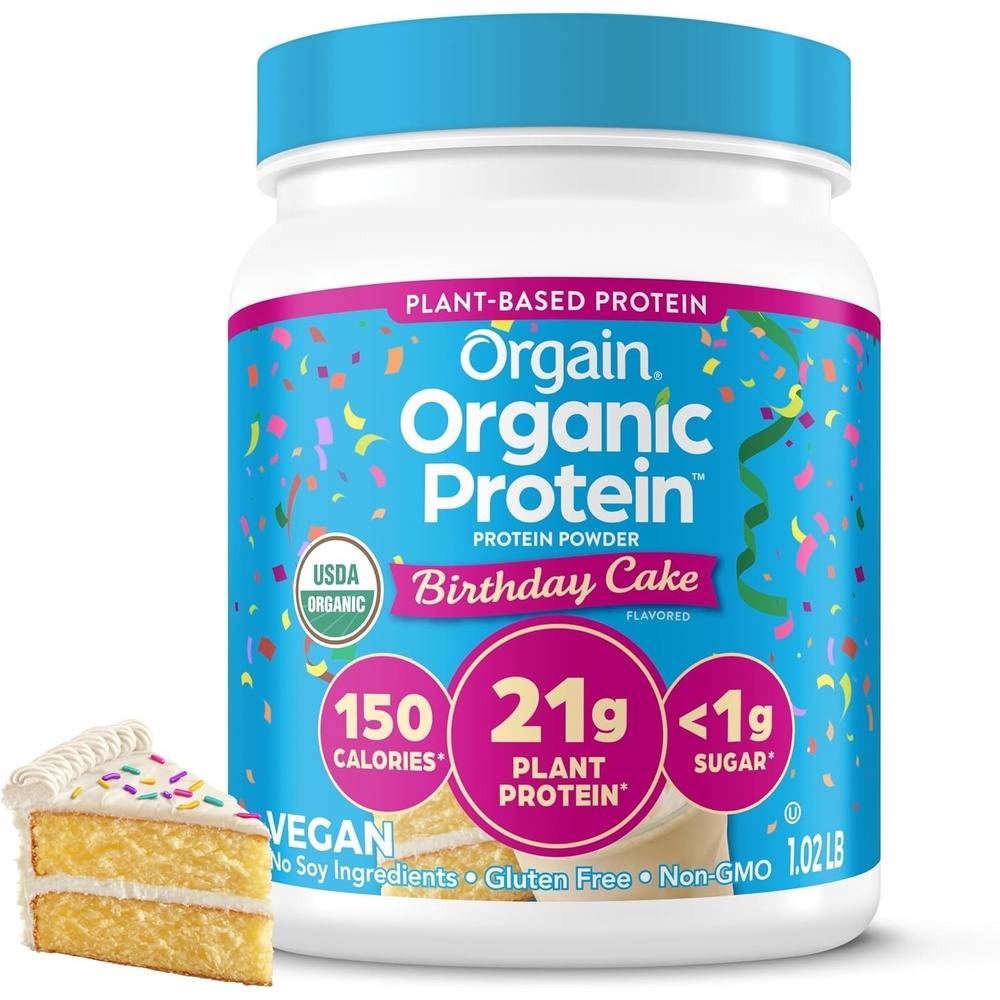 image:imageOrgain Organic Vegan 21g Protein Powder Birthday Cake 102 lbBirthday Cake