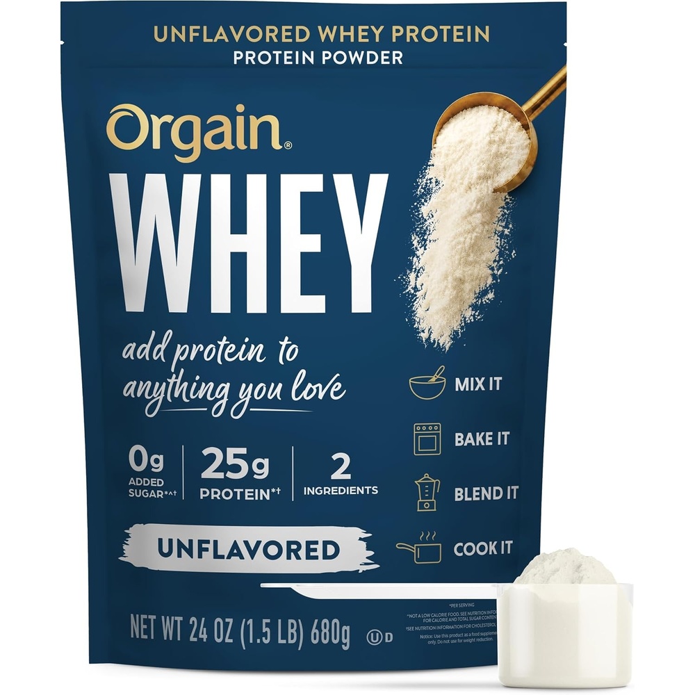 image:imageOrgain Unflavored 25g Whey Protein Powder NonGMO 20 Servings 24 Oz