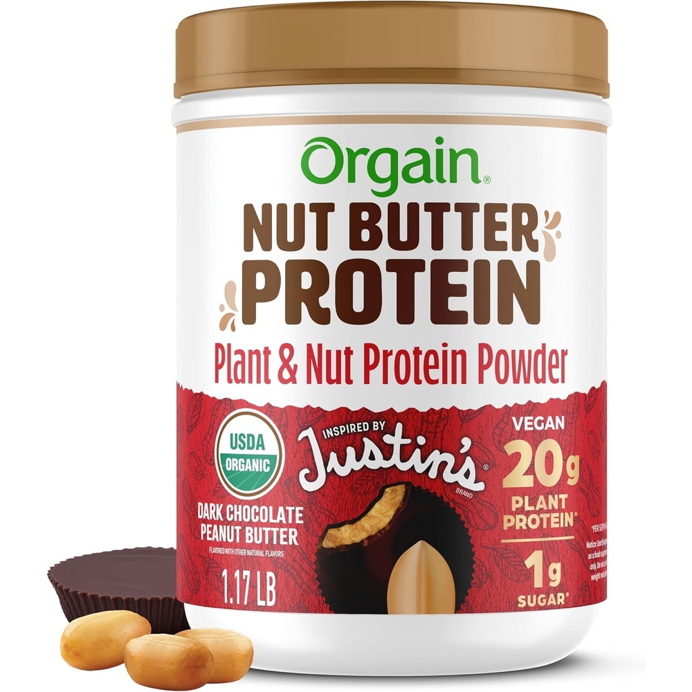 image:imageOrgain X Justins 20g Protein Powder Chocolate Peanut Butter 117lbDark Chocolate Peanut Butter