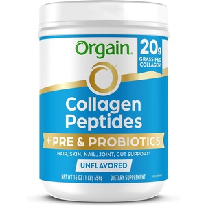Orgain 20g Collagen Peptides + Prebiotic & Probiotics Powder, 1lb(1 Pound (Pack of 1))