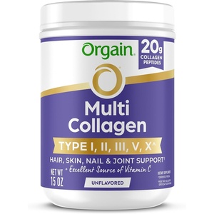 Orgain 20g Hydrolyzed Multi Collagen Peptides Powder, Unflavored, 15oz(15 Ounce (Pack of 1))