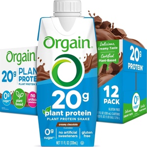 Orgain 20g Vegan Protein Shake + 50 Superfoods, Chocolate, 11 oz, 12pk(Plant Protein)