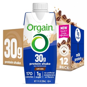 Orgain 30g High Protein Dairy Shake, 5g BCAAs, Café Latte, 11 oz, 12pk(Cafe Latte)