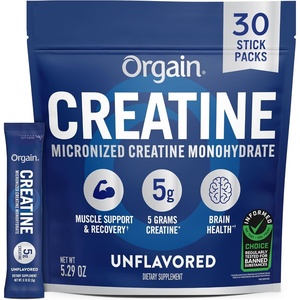 Orgain 5g Creatine Monohydrate Micronized Powder, Unflavored, 30 Sticks(Travel Packs)