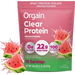 Orgain Clear Whey Isolate 22g Protein Powder, Tropical Punch, 18 Servings(Watermelon)