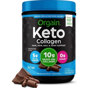 Orgain Keto Collagen Protein Powder, Chocolate – 10g Grass Fed Hydrolyzed Collagen Peptides for Women & Men, Type I & III, 5g MCT Oil – Hair, Skin, Nail, & Joint Support, Non-GMO, Gluten Free – 0.88lb(Chocolate)