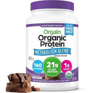 Orgain Organic 21g Vegan Protein + Metabolism Powder, Vanilla, 1.71lb(Chocolate Fudge)