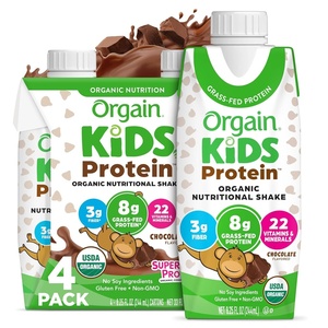 Orgain Organic Kids Dairy 8g Protein Shake, Chocolate, 8.25 oz, 4pk(Chocolate)