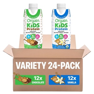 Orgain Organic Kids Dairy 8g Protein Shake, Fruity Cereal, 8.25 oz, 12pk(Chocolate & Vanilla Bundle)