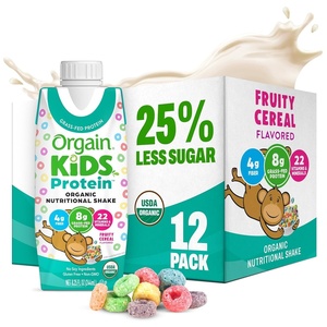 Orgain Organic Kids Dairy 8g Protein Shake, Fruity Cereal, 8.25 oz, 12pk(Fruity Cereal)