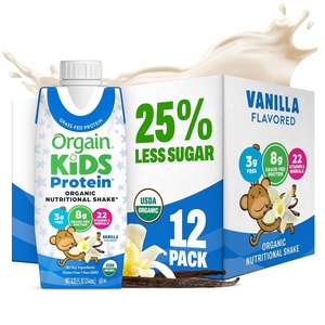 Orgain Organic Kids Dairy 8g Protein Shake, Fruity Cereal, 8.25 oz, 12pk(Vanilla)
