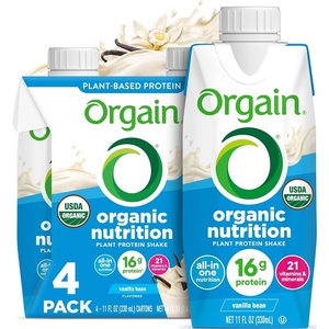 Orgain Organic Nutritional Vegan 16g Protein Shake, Chocolate, 11 oz, 12pk(Vanilla)