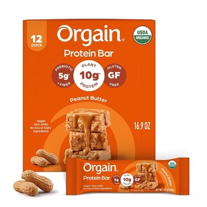 Orgain Organic Vegan 10g Protein Bars, Peanut Butter, 12 Pk(Peanut Butter)