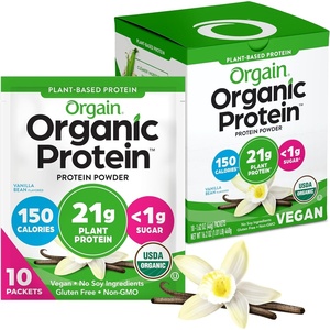 Orgain Organic Vegan 21g Protein Powder, Birthday Cake, 1.02 lb(Vanilla)