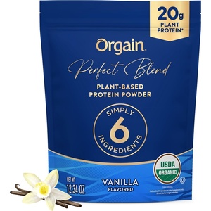Orgain Organic Vegan Perfect Blend Protein Powder, 20g Clean Plant Protein, 6 Ingredients, <1g Sugar, Gluten Free, Non-GMO; No Artificial Flavors, Stevia Extract, Dairy or Soy Ingredients- Vanilla(Vanilla)