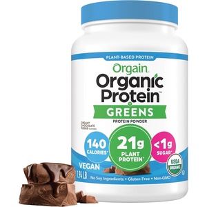 Orgain Organic Vegan Protein Powder + Greens, Vanilla Bean – 21g Plant Based Protein, Gluten Free, Dairy Free, Lactose Free, Soy Free, No Sugar Added, With Iron & Prebiotics for Gut Health – 1.94lb(Creamy Chocolate Fudge)