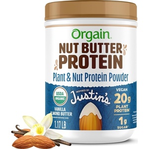 Orgain X Justin’s 20g Protein Powder, Peanut Butter, 1.17lb(Vanilla Almond Butter)