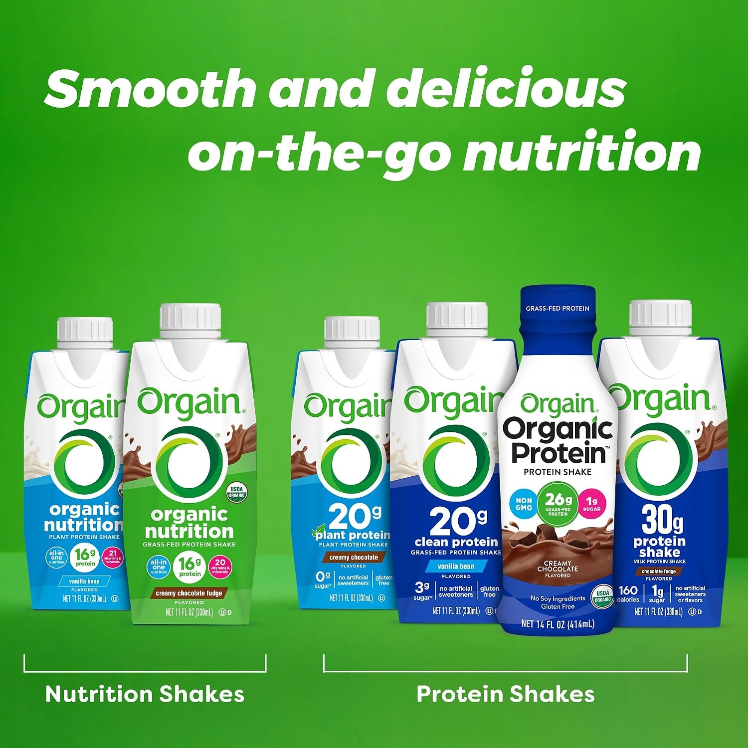 image:imageORGAIN Organic Creamy Chocolate Fudge Shake 12 Pack 11 FZ