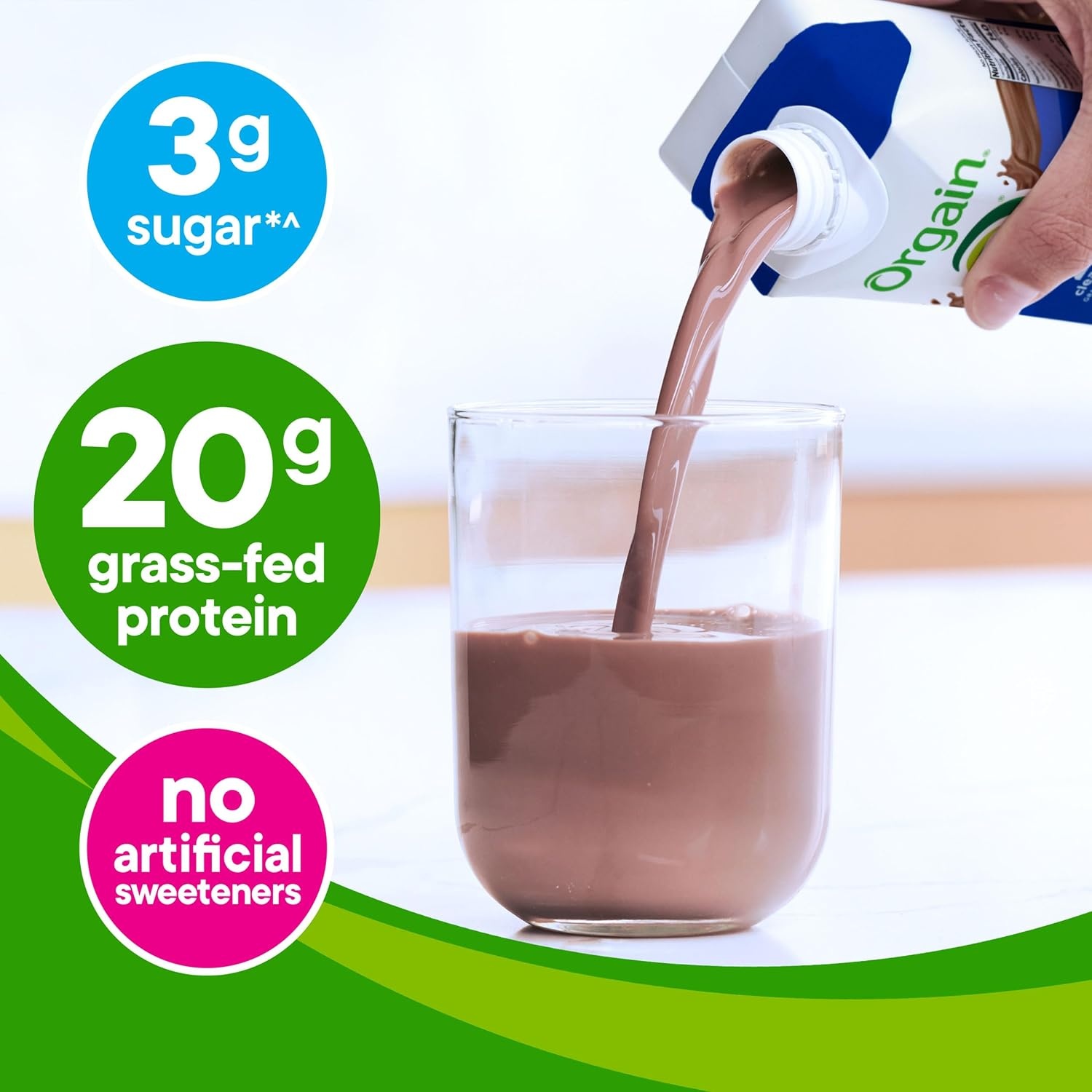 image:imageOrgain 20g Clean Grass Fed High Protein Shake Chocolate 11 oz 12pkChocolate Fudge
