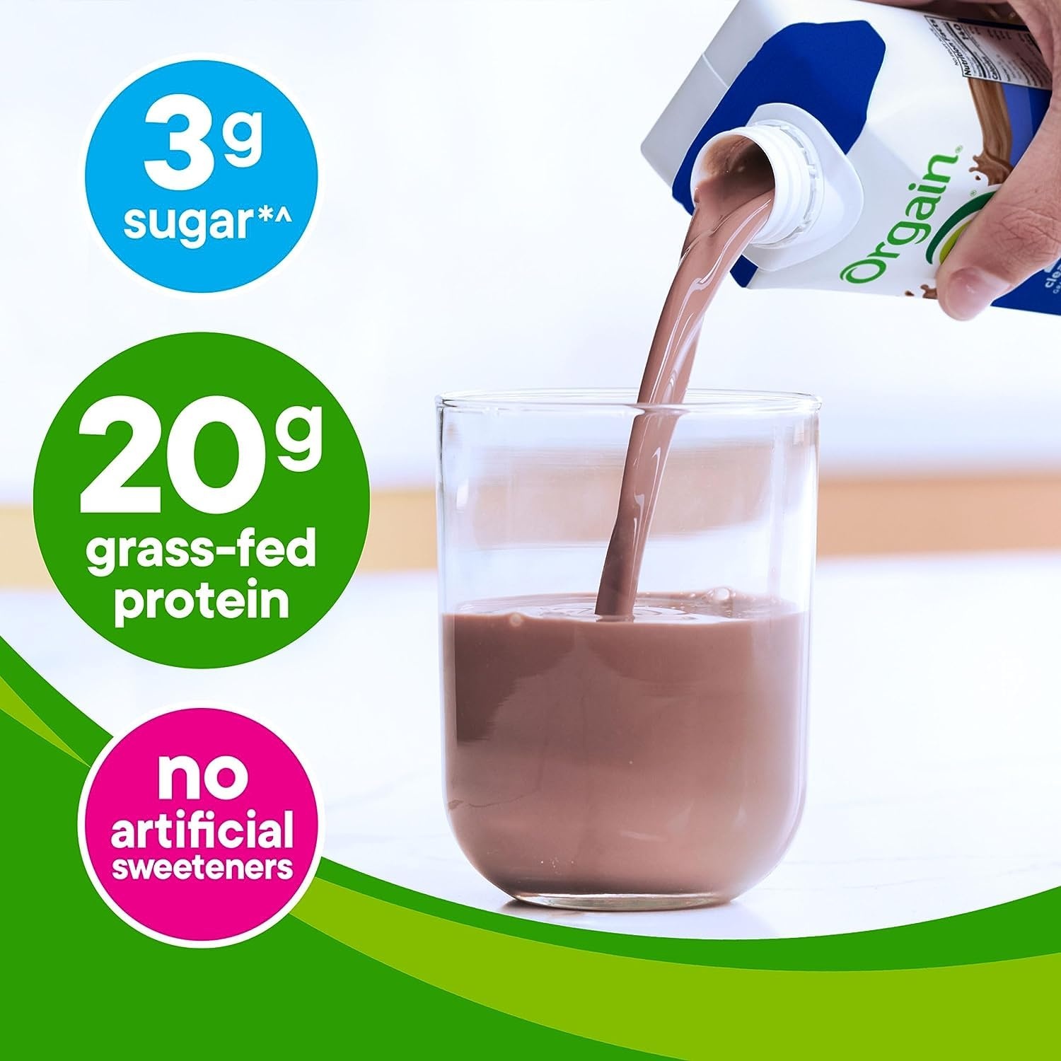 image:imageOrgain 20g Clean Grass Fed High Protein Shake Chocolate 11 oz 12pkChocolate Fudge