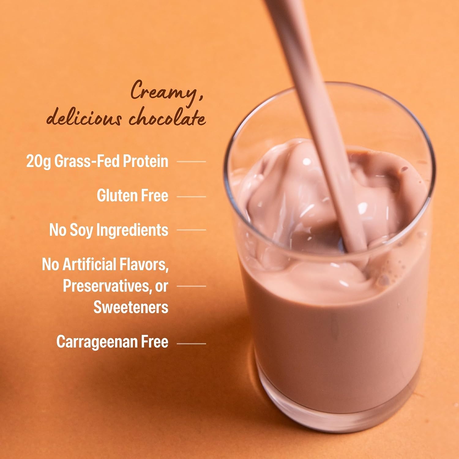 image:imageOrgain 20g Clean Grass Fed High Protein Shake Chocolate 11 oz 12pkChocolate Fudge