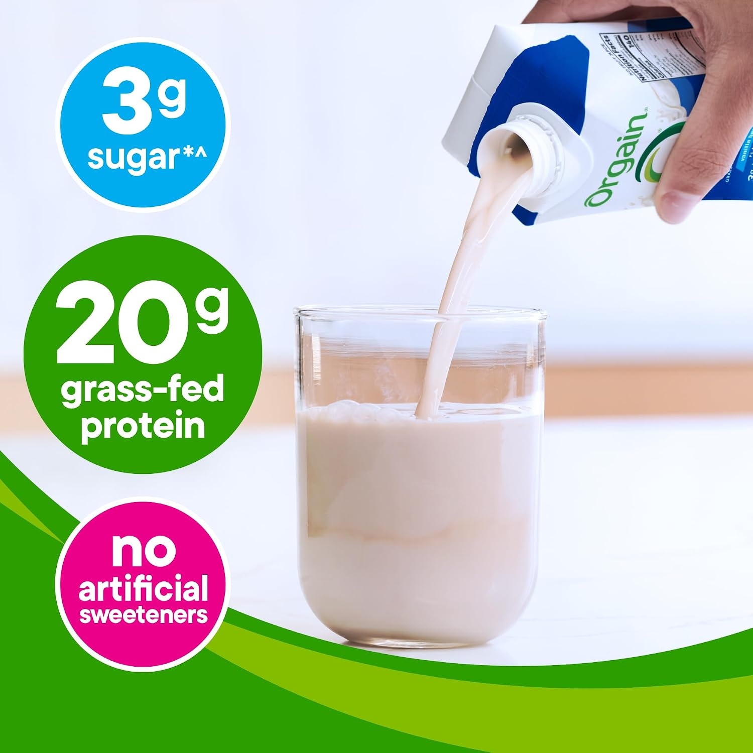 image:imageOrgain 20g Clean Grass Fed High Protein Shake Chocolate 11 oz 12pkVanilla