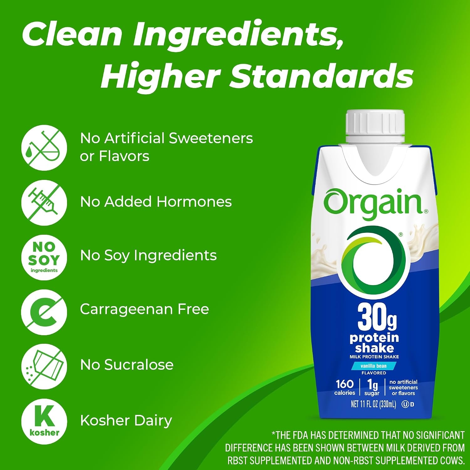 image:imageOrgain 30g High Protein Ready To Drink Shake Vanilla Bean 11 Fl Oz Pack of 12 Orgain Organic 30g Vegan Protein Powder Vanilla 201 lb Packaging May Vary Bundle