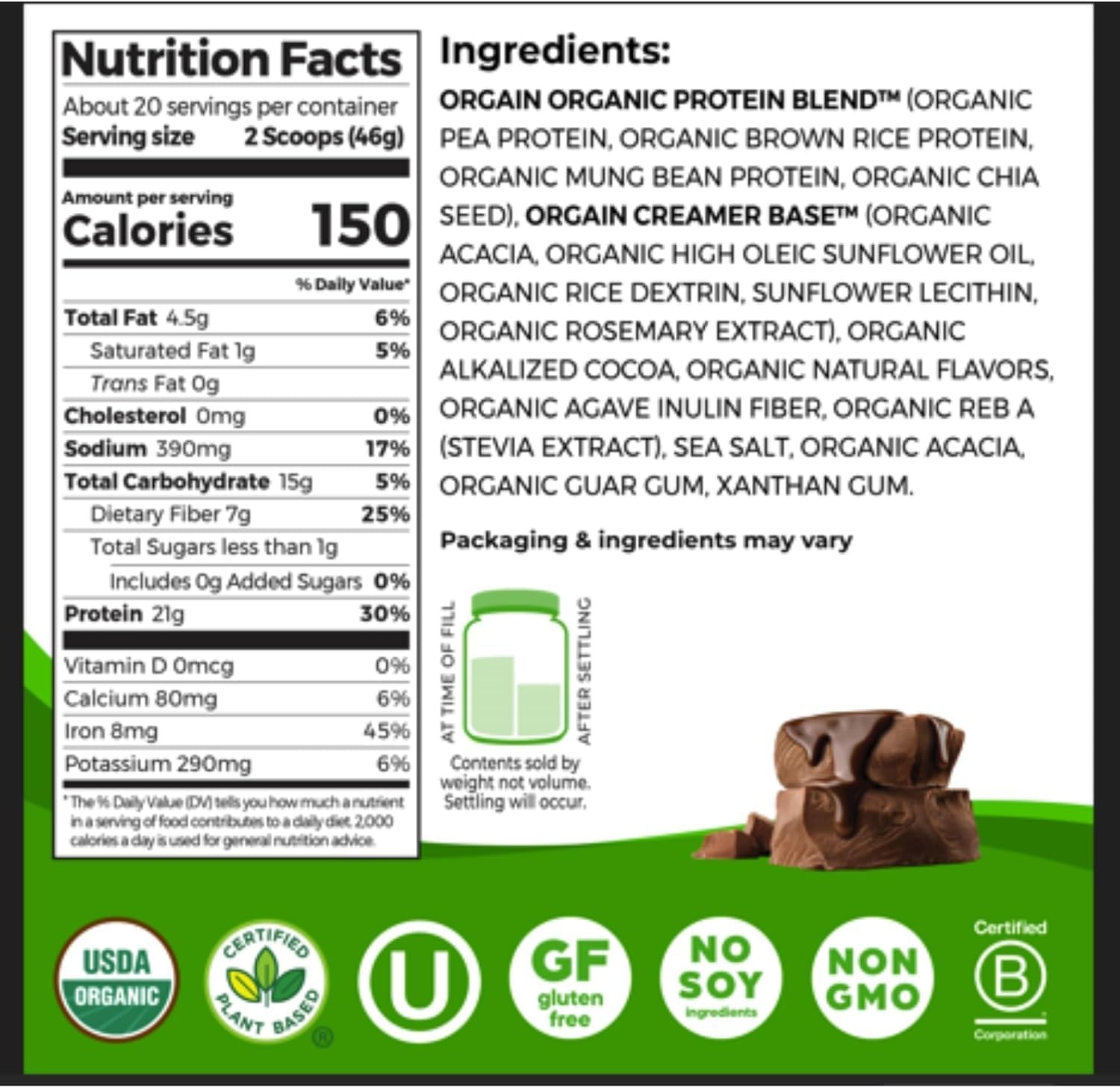 image:imageOrgain Creatine Monohydrate Powder 1764 Oz 100 Servings amp Organic Vegan Chocolate Fudge Protein Powder 203 lb Bundle PlantBased Protein amp Muscle Support