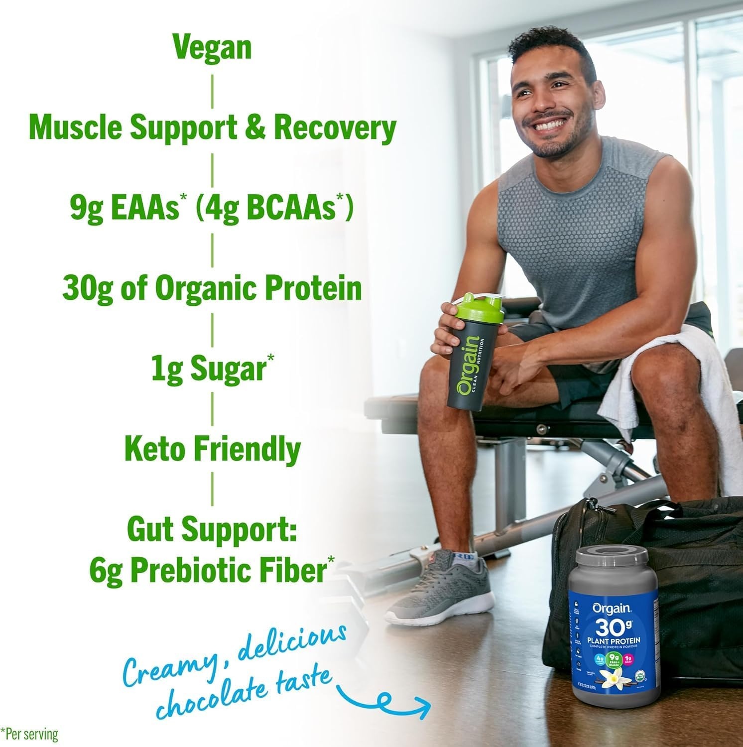 image:imageOrgain Creatine Monohydrate Powder 1764 Oz 100 Servings amp Organic Vegan Protein Powder Vanilla 201lb Bundle Muscle Growth amp Recovery Support