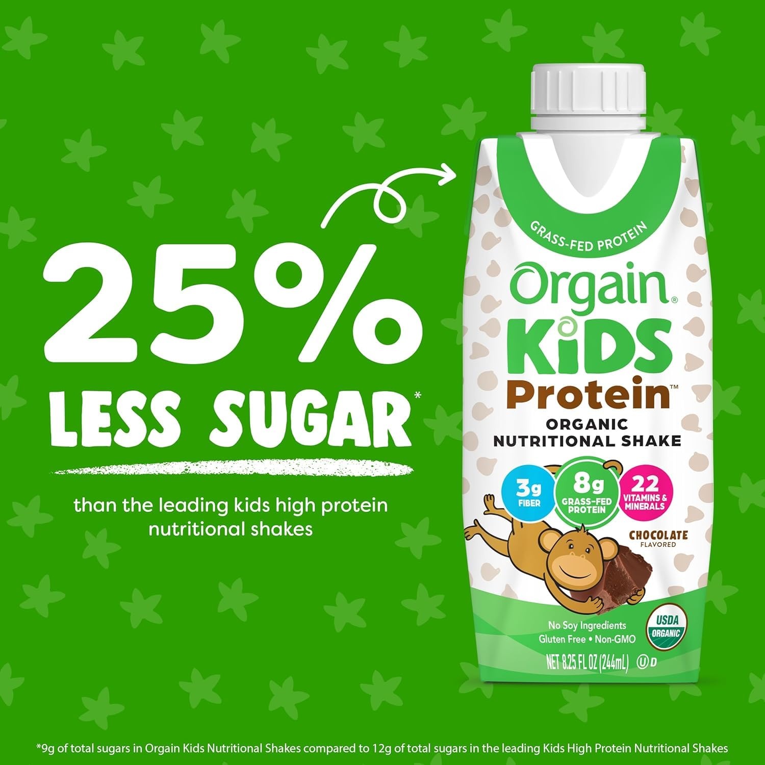 image:imageOrgain Organic Kids Protein Nutritional Shake Bundle Chocolate amp Vanilla 8g Protein 22 Vitamins amp Minerals 825 Fl Oz Pack of 4 Each
