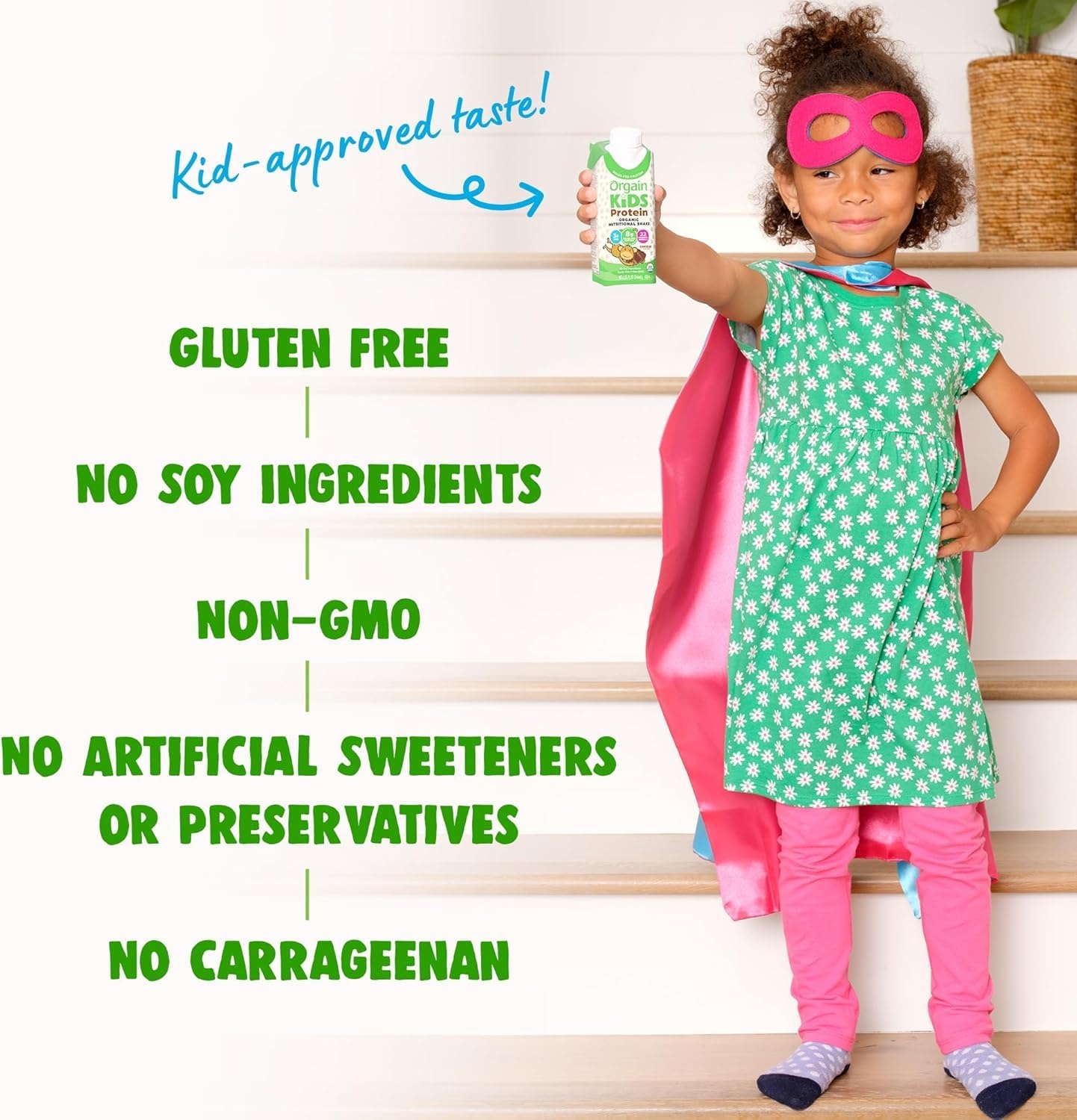 image:imageOrgain Organic Kids Protein Nutritional Shake Bundle Chocolate amp Vanilla 8g Protein 22 Vitamins amp Minerals 825 Fl Oz Pack of 4 Each