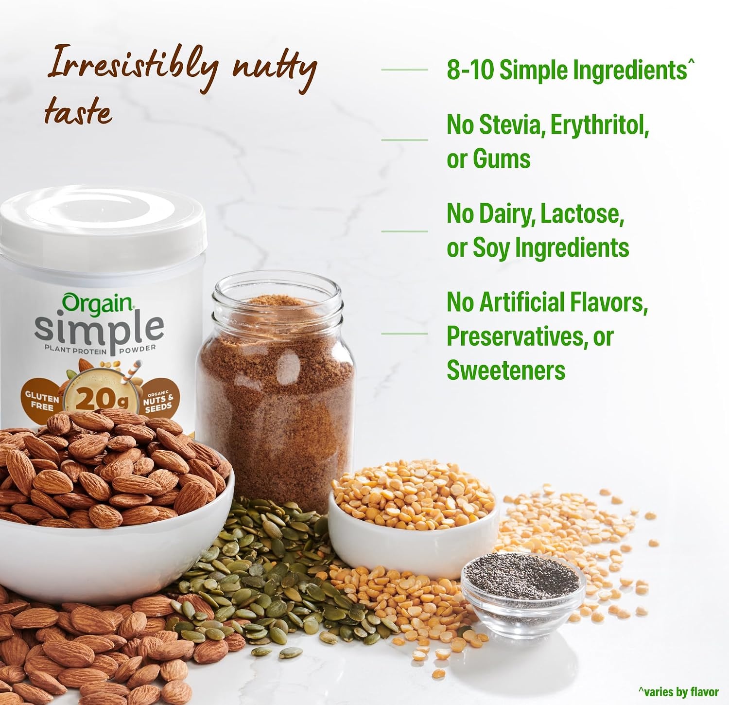 image:imageOrgain Organic Simple 20g Vegan Protein Powder Vanilla 125lbPeanut Butter