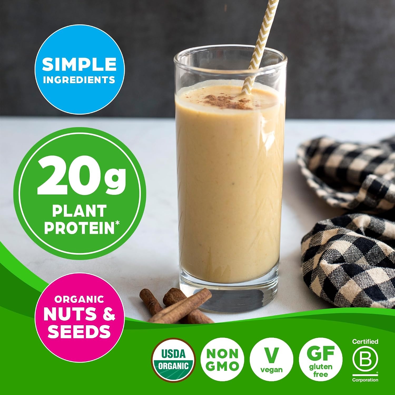 image:imageOrgain Organic Simple Vegan Protein Powder Bundle Chocolate amp Vanilla 20g Plant Based Protein 125 lb Each Gluten Free No Artificial Sweeteners