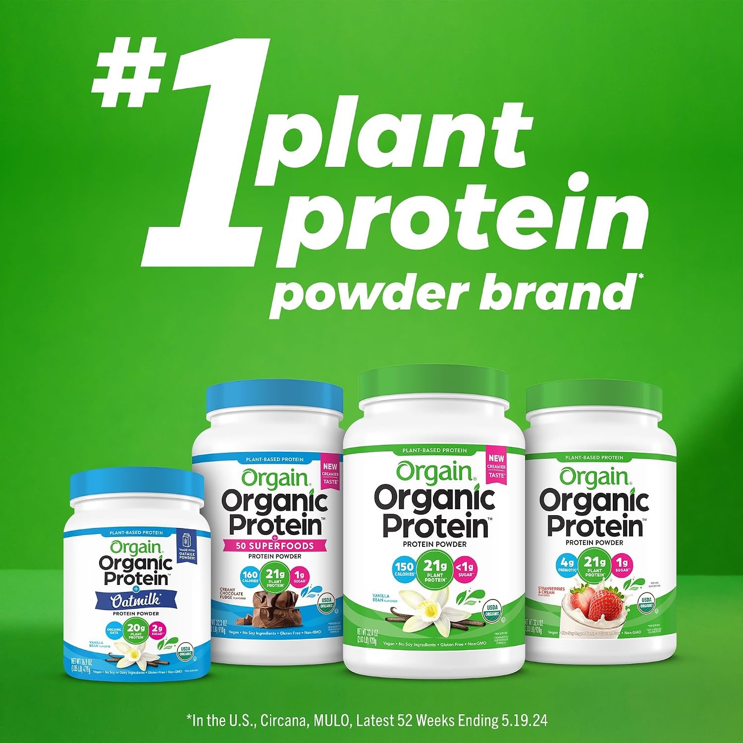 image:imageOrgain Organic Simple Vegan Protein Powder Bundle Chocolate amp Vanilla 20g Plant Based Protein 125 lb Each Gluten Free No Artificial Sweeteners