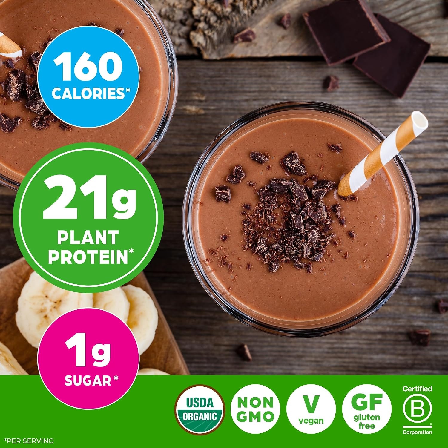 image:imageOrgain Organic Vegan 21g Protein Superfoods Powder Chocolate 112lb