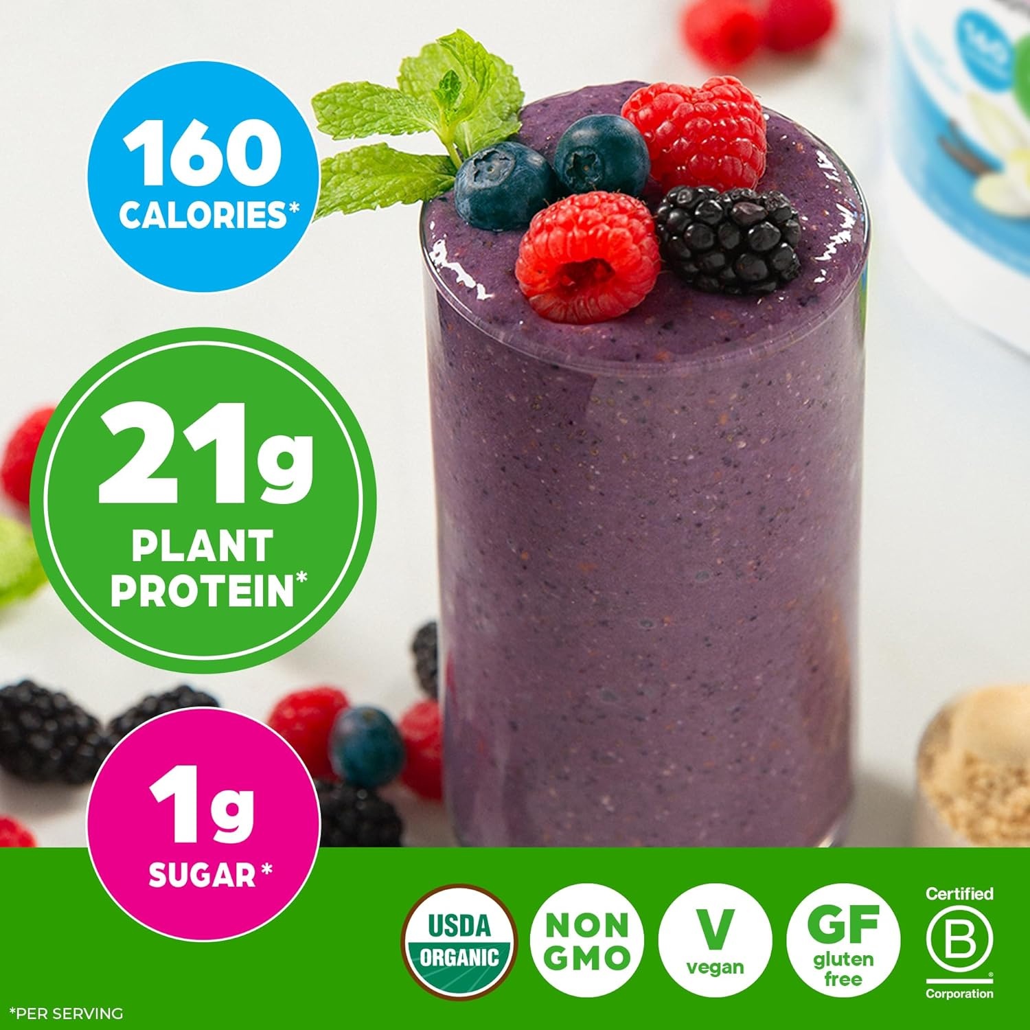 image:imageOrgain Organic Vegan 21g Protein Superfoods Powder Vanilla Bean 202lbVanilla