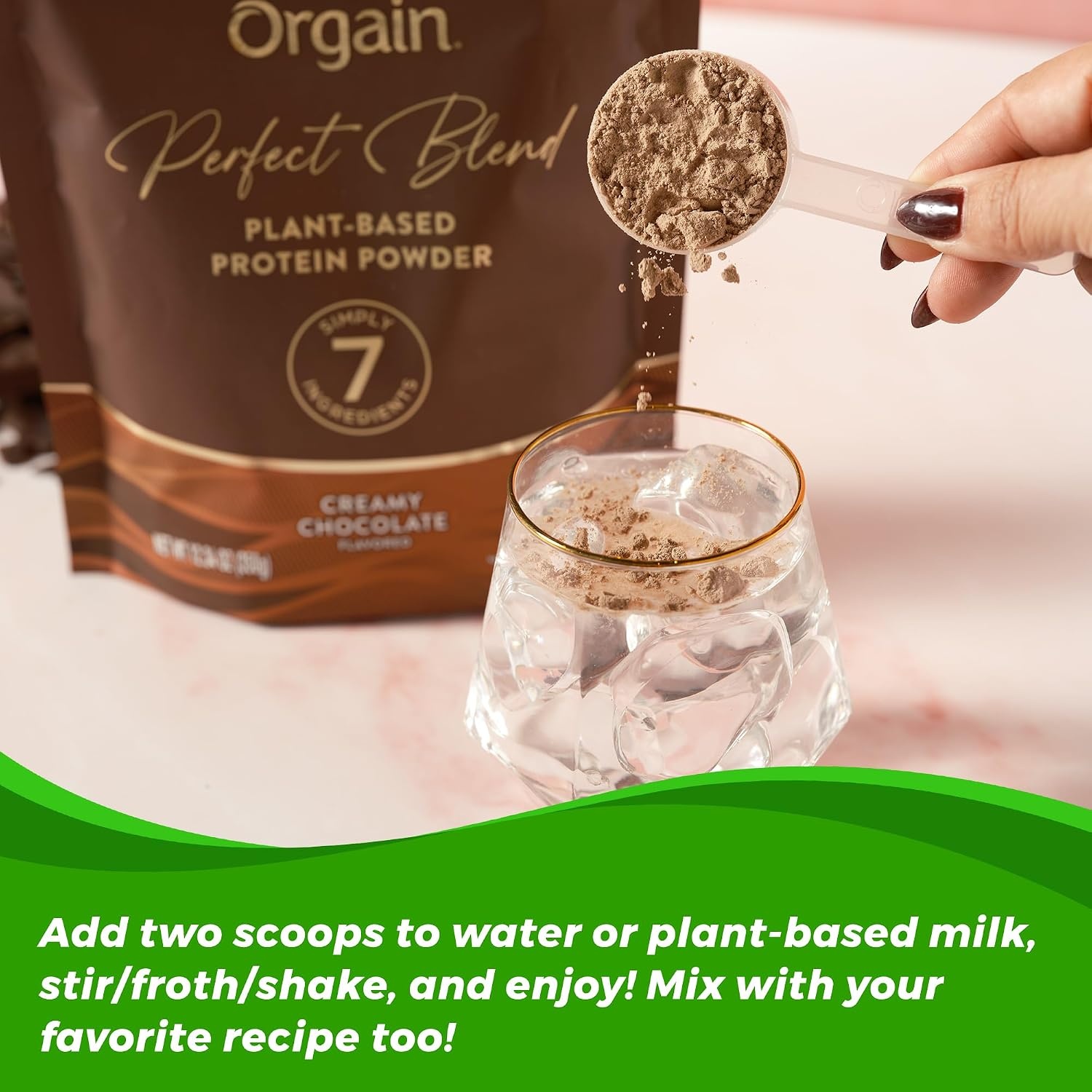 image:imageOrgain Organic Vegan Perfect Blend Protein Powder 20g Clean Plant Protein 7 Ingredients lt1g Sugar Gluten Free NonGMO No Artificial Flavors Stevia Extract Dairy or Soy Ingredients Chocolate