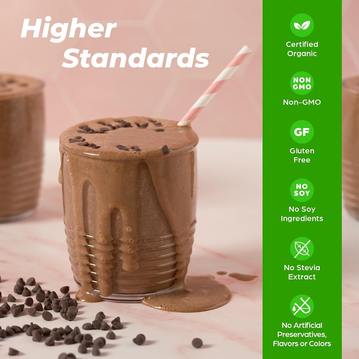 image:imageOrgain Organic Vegan Perfect Blend Protein Powder 20g Clean Plant Protein 7 Ingredients lt1g Sugar Gluten Free NonGMO No Artificial Flavors Stevia Extract Dairy or Soy Ingredients Chocolate