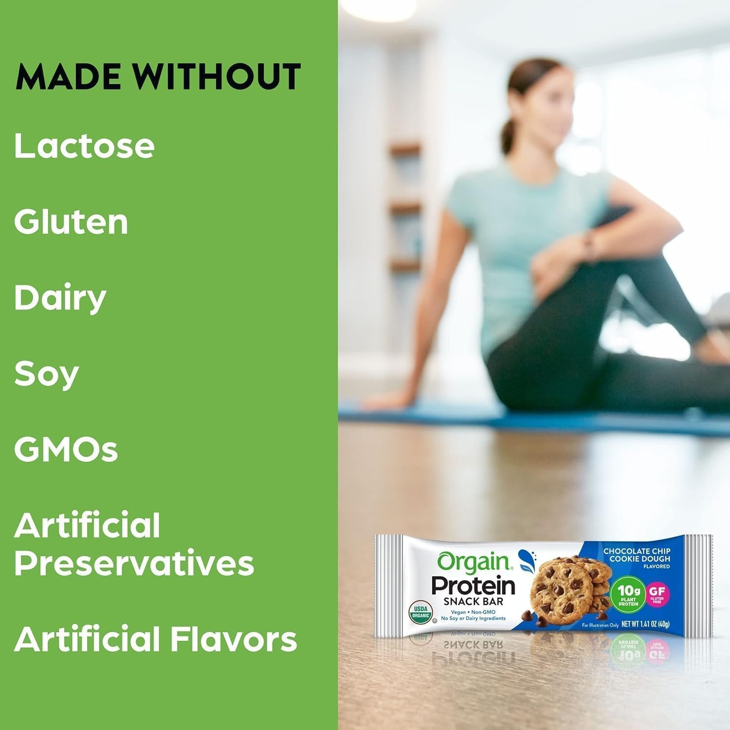 image:imageOrgain Organic Vegan Protein Bars Bundle Chocolate Chip Cookie Dough amp Chocolate Brownie 10g Plant Based Protein Gluten Free NonGMO 141 Oz 2 Pack of 12Chocolate Chip Cookie Dough Chocolate Brownie