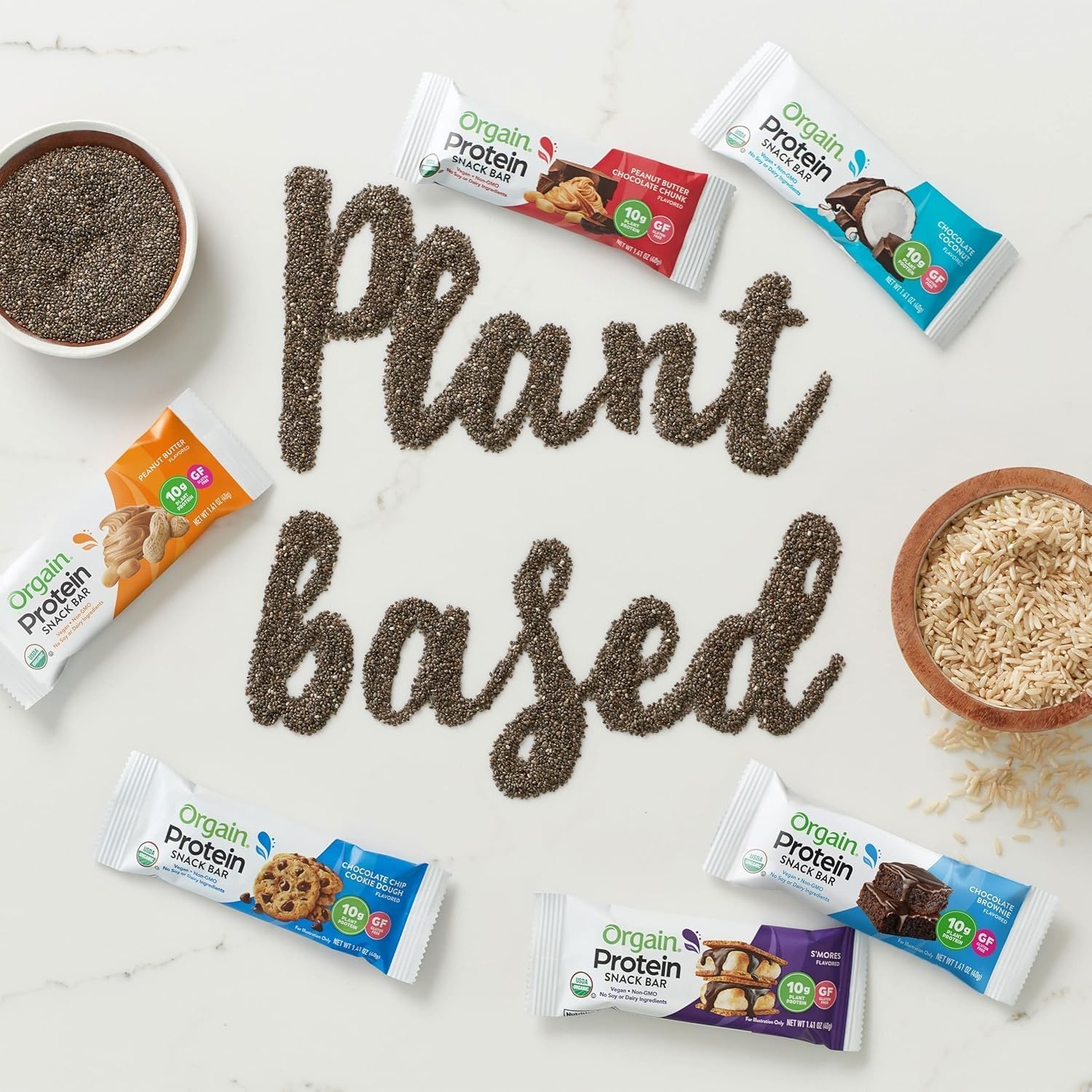 image:imageOrgain Organic Vegan Protein Bars Bundle Chocolate Chip Cookie Dough amp Chocolate Brownie 10g Plant Based Protein Gluten Free NonGMO 141 Oz 2 Pack of 12Chocolate Chip Cookie Dough Chocolate Brownie