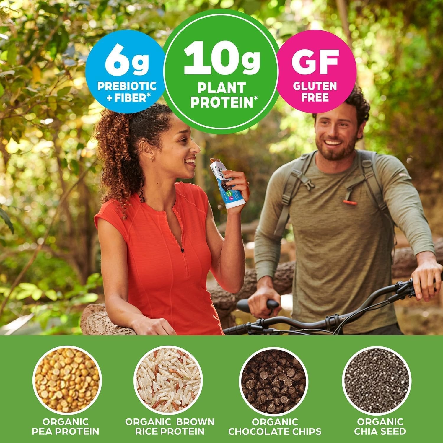 image:imageOrgain Organic Vegan Protein Bars Bundle Chocolate Chip Cookie Dough amp Chocolate Brownie 10g Plant Based Protein Gluten Free NonGMO 141 Oz 2 Pack of 12Chocolate Chip Cookie Dough Chocolate Brownie
