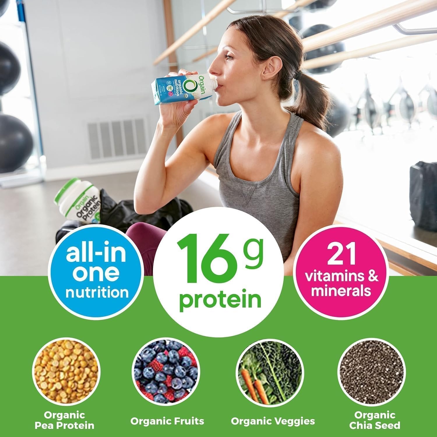 image:imageOrgain Organic Vegan Protein Shake Bundle Smooth Chocolate amp Vanilla Bean 16g Plant Based Protein 11 Fl Oz Pack of 4 EachSmooth Chocolate Vanilla Bean