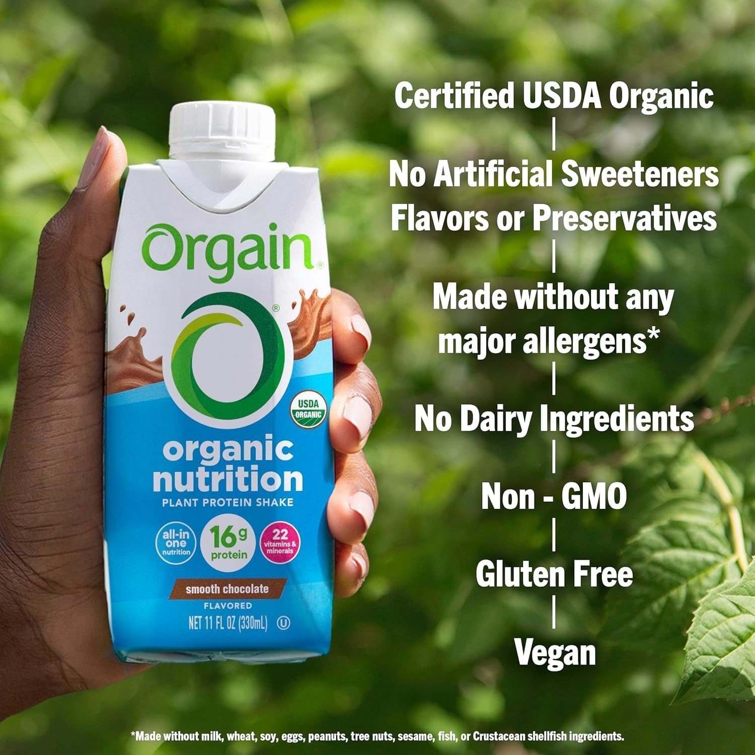 image:imageOrgain Organic Vegan Protein Shake Bundle Smooth Chocolate amp Vanilla Bean 16g Plant Based Protein 11 Fl Oz Pack of 4 EachSmooth Chocolate Vanilla Bean