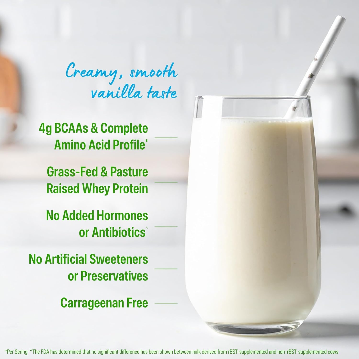 image:imageOrgain Whey Protein Powder Vanilla Bean 21g Grass Fed Dairy Protein 5g BCAAs 3g Prebiotic Fiber No Sugar Added No Added Hormones Gluten Free Kosher for Shakes amp Smoothies 182lbVanilla