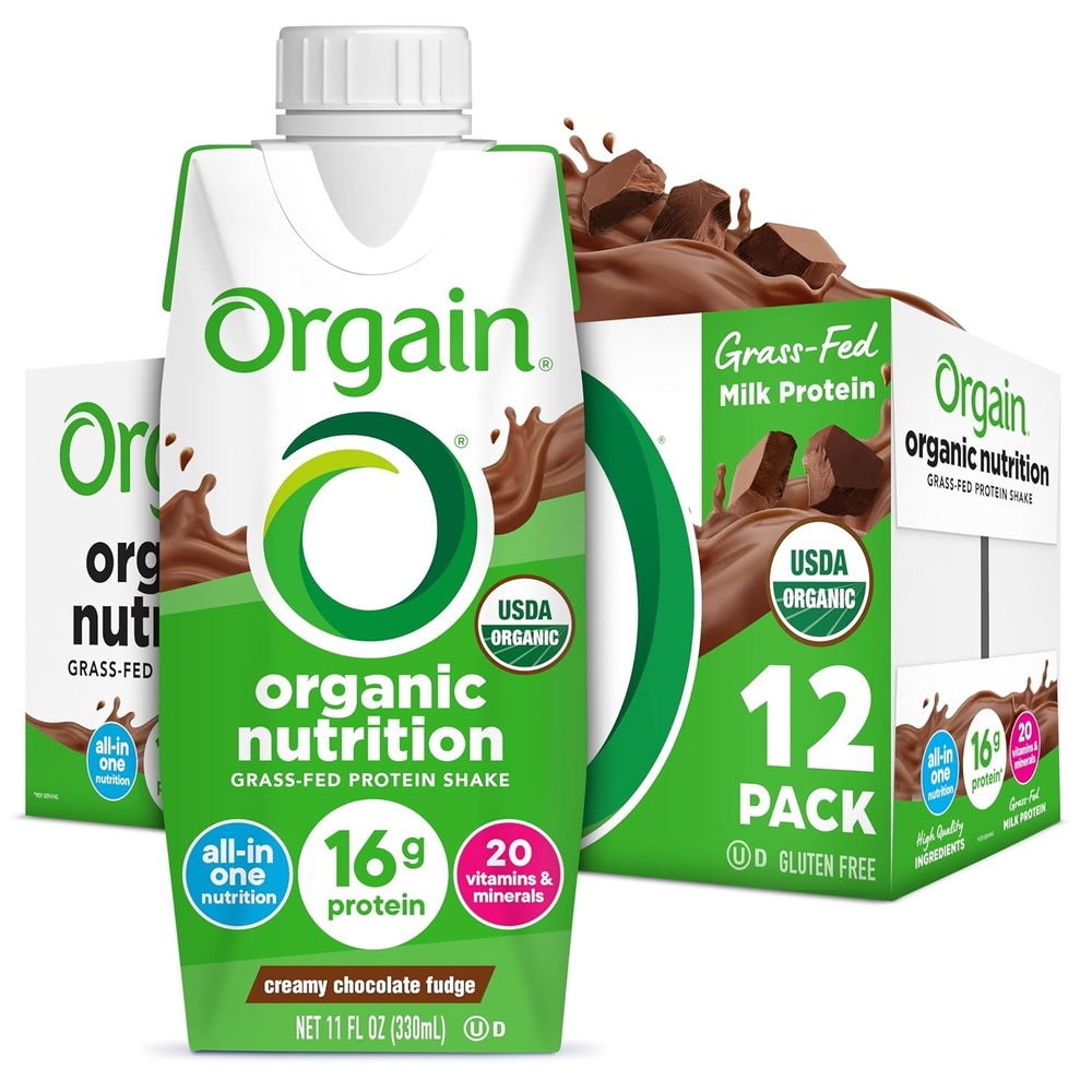 image:imageORGAIN Organic Creamy Chocolate Fudge Shake 12 Pack 11 FZ